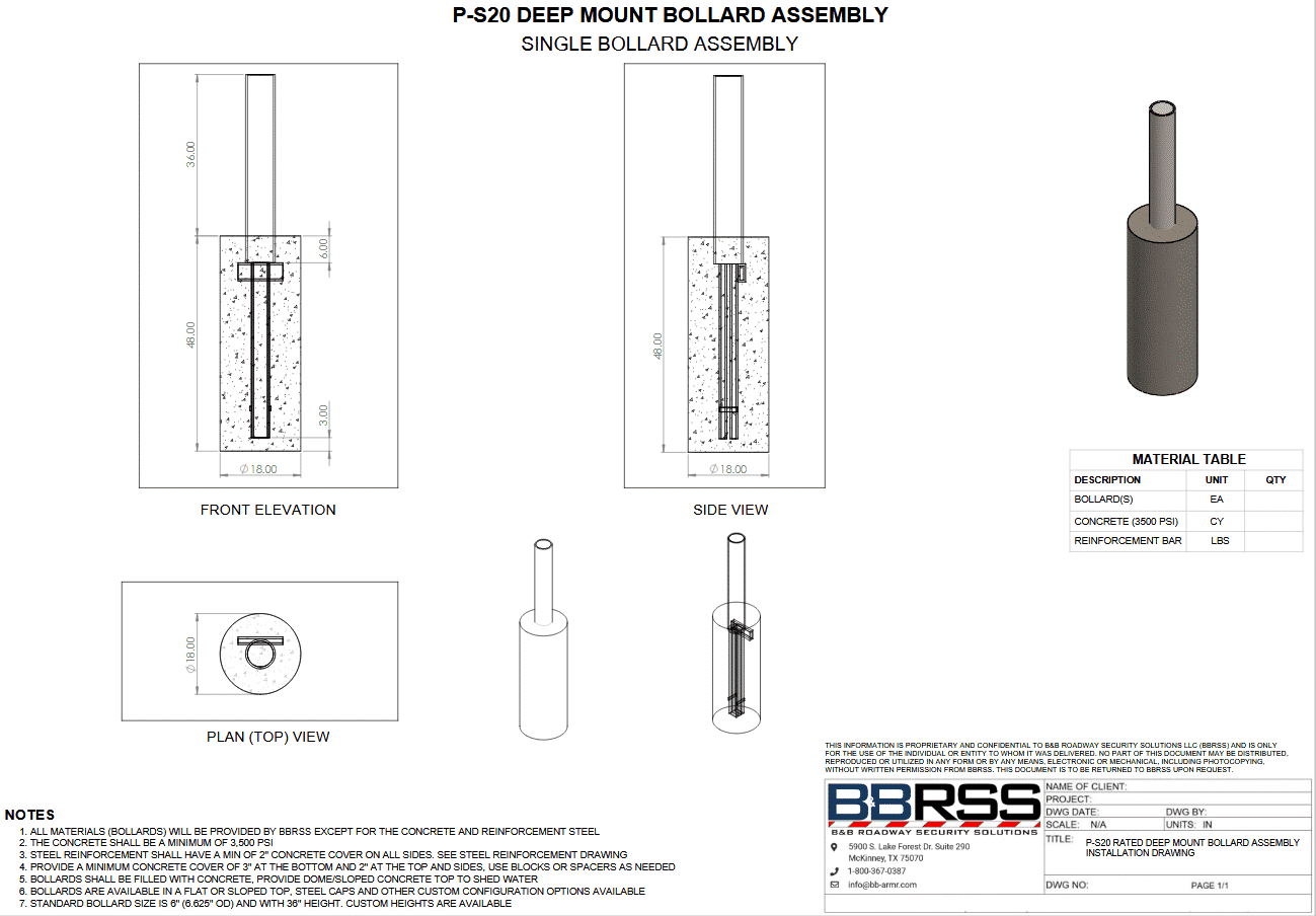 Bollards | B&B Roadway & Security Solutions